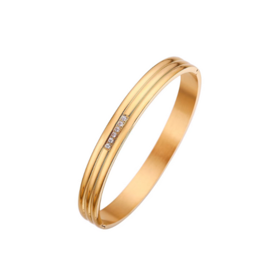 Elena Bold Bangle | Gold