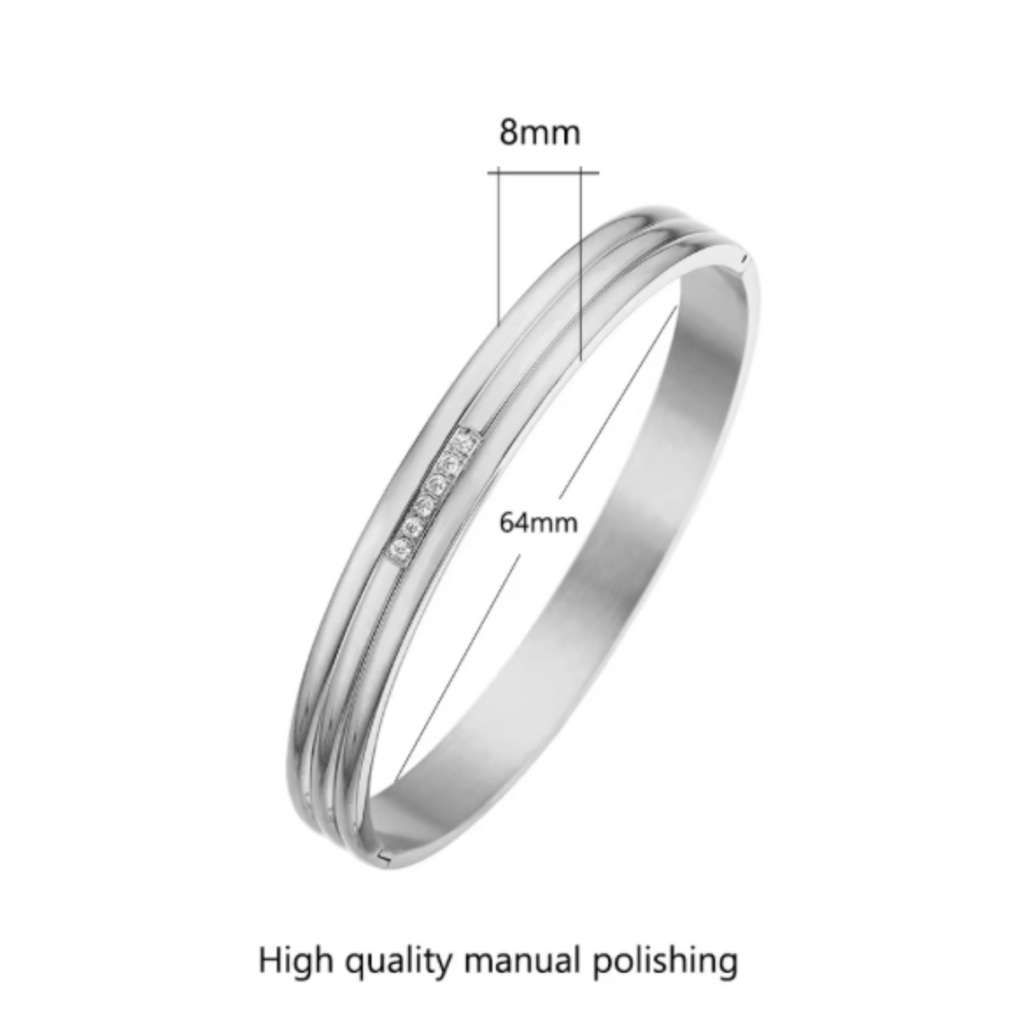 Elena Bold Bangle | Silver