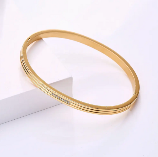 Elena Slim Bangle | Gold